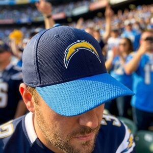 New Era 39THIRTY Los Angeles Chargers Hat Baseball Cap NFL Fitted Blue white S/M